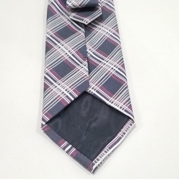 Stafford - Plaid Tie - Navy Pink and White - Picture 9 of 9